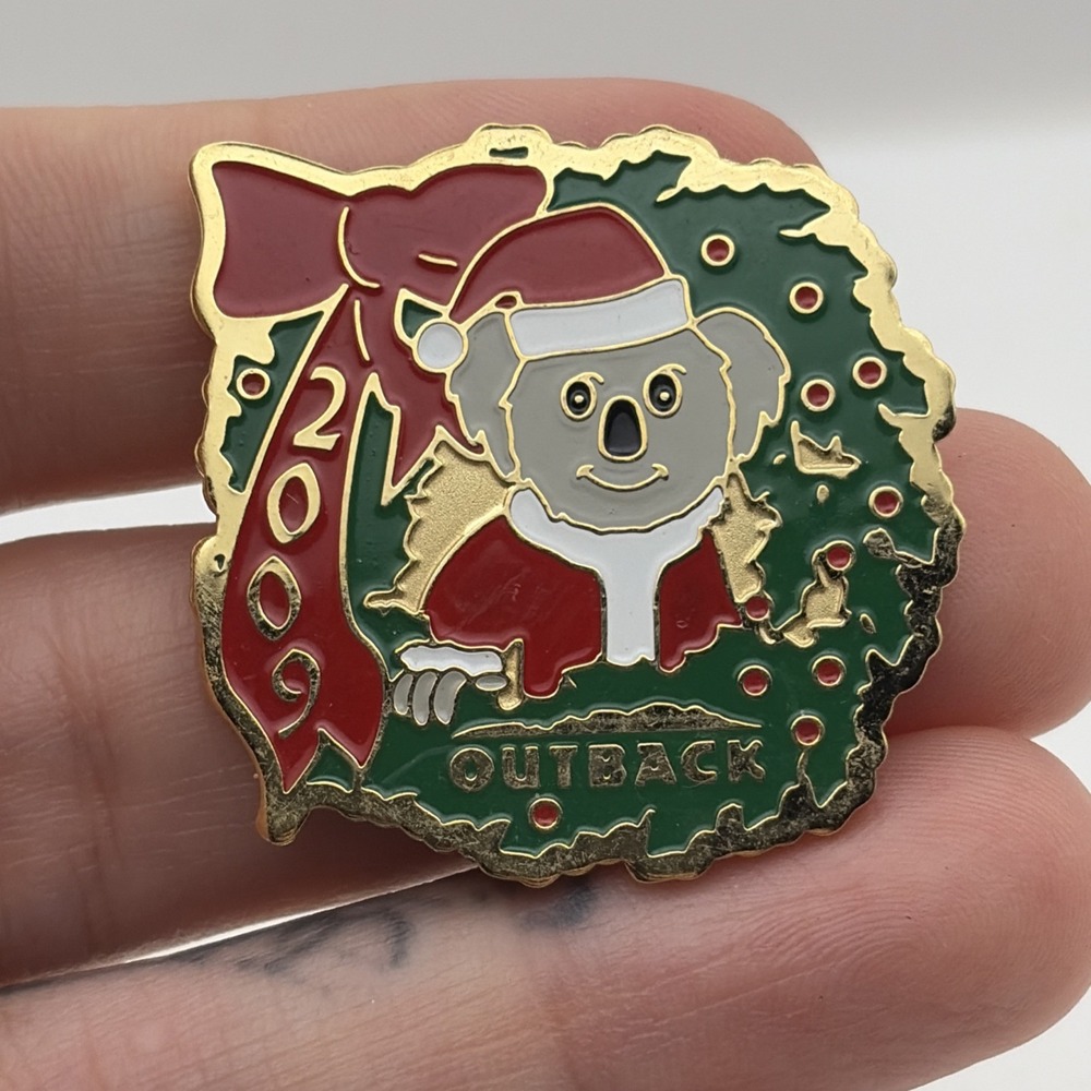 Outback Steakhouse 2009 Christmas Holiday Koala Santa Claus Lapel Hat Pin